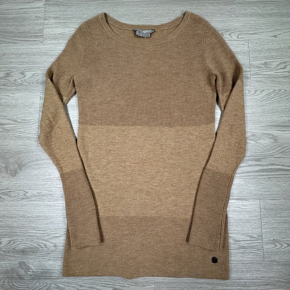 Royal Robbins‎ Women's Sweater Merino Wool Blend Brown XS Ribbed Colorblock